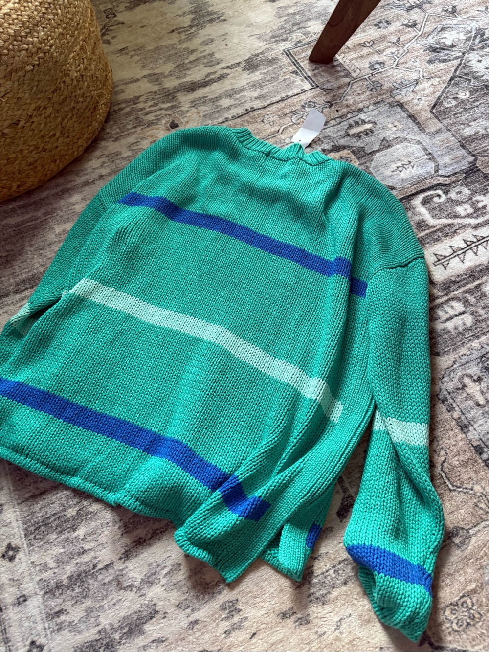 HIHO Pullover Relaxed Crew Neck blue striped Sweater NWT Size M - Picture 7 of 7